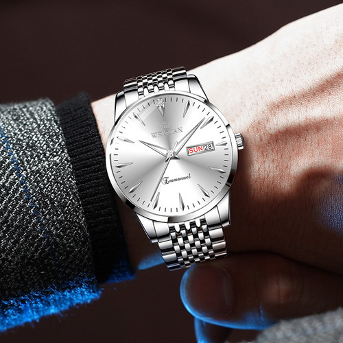 Elegante Reloj De Pulsera Impermeable, Luminoso, Movimiento