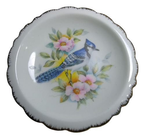 Plato Ave Miniatura De Porcelana 