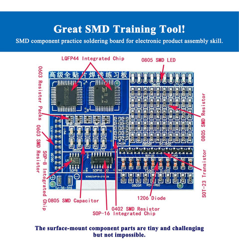 Smd Smt Components Junta Practica Soldadura Kits Proyecto