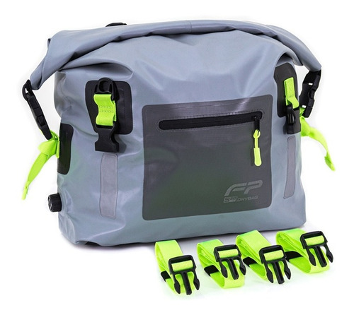 Maleta Impermeable Moto Hike Pesca Fp Drybag S20 Gris Neon
