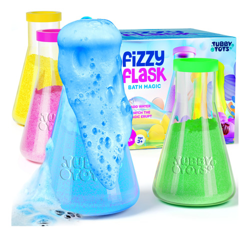 Bath Toys Tubby Tots Fizzy Flask Bath Magic, Paquete De 4, N
