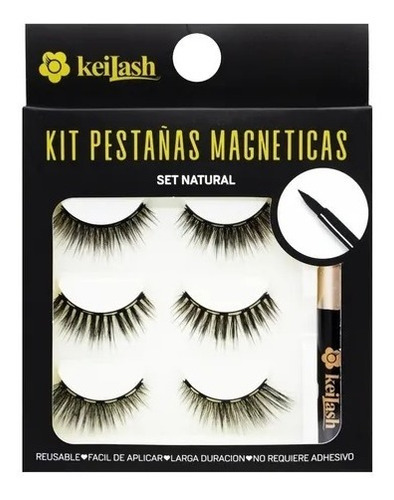 Keilash Pestañas Postizas Magnéticas Set Natural+delineador