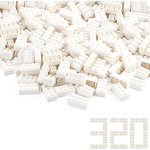 320 Piezas De Ladrillos Blancos De 2x4, Piezas Clásica...