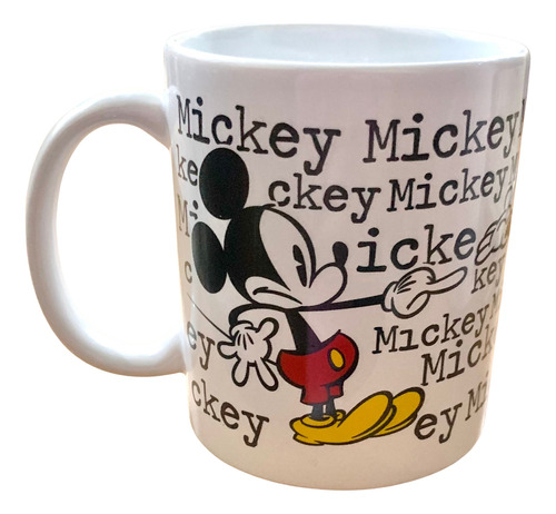 Taza De Ceramica Mickey Mouse Disney De 340 Ml Nueva Blanco Mickey Mouse