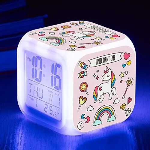 Reloj Despertador De Unicornio Suyoli Led Reloj Despertador