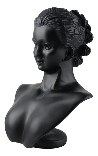 Soporte para joyas con forma de busto negro, soporte para joyas con forma de busto