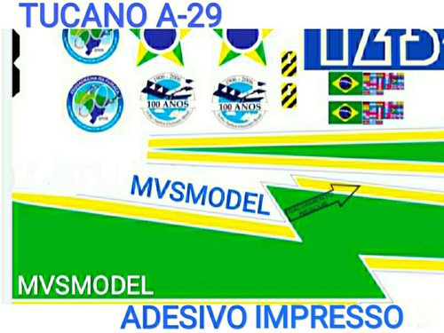 Tucano A-29 Cartela Adesivo Econômico Impresso.