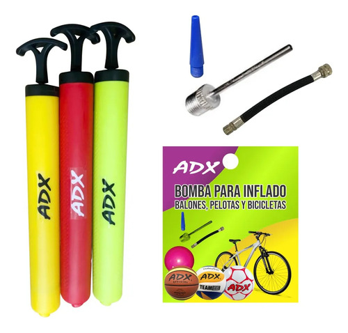 Bomba De Aire Manual Adx Para Inflar Balones Varios Colores Amarillo