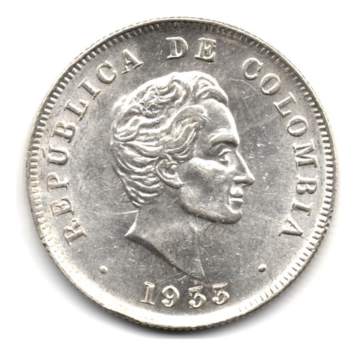 50 Centavos 1933 Bogotá Plata Sin Circular