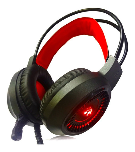 Fone De Ouvido Game Headset V1000 Rgb Luminescence Cor Preto Cor da luz Vermelho
