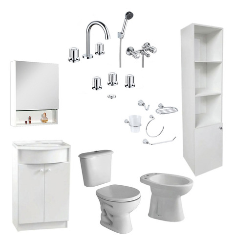 Imagen 1 de 10 de Juego Completo Baño Griferías Sanitarios Ferrum Envio Gratis