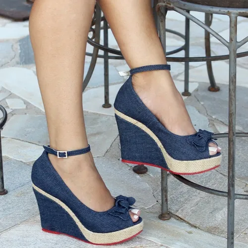 Sandalia hotsell anabela jeans
