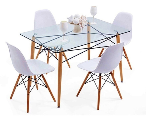 Comedor Eames Cristal Rectangular En Paquete - Promoción!!!