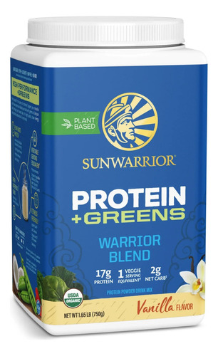 Sunwarrior Warrior Blend+ Greens Proteina Vegetal 750g Sabor Vainilla