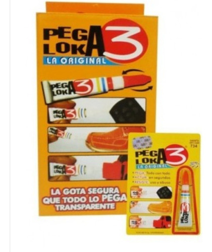 Pega Loca Original Super 3 Sello Garantia Precio Caja 42pzas