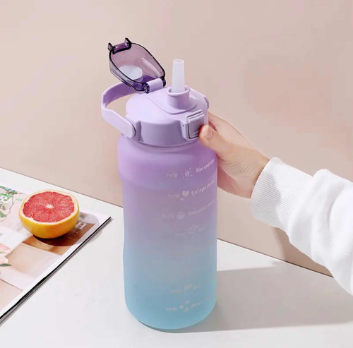 Botella Agua Grande 3 En 1 Motivacional, 2l, 900 Ml Y 500 Ml