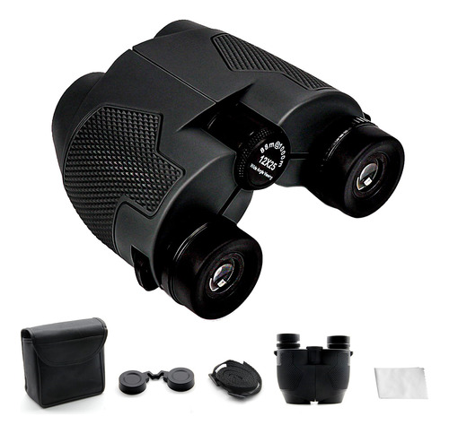 Binocular De 12 X 25 Pulgadas Con Prisma Bak4, Compacto Mini