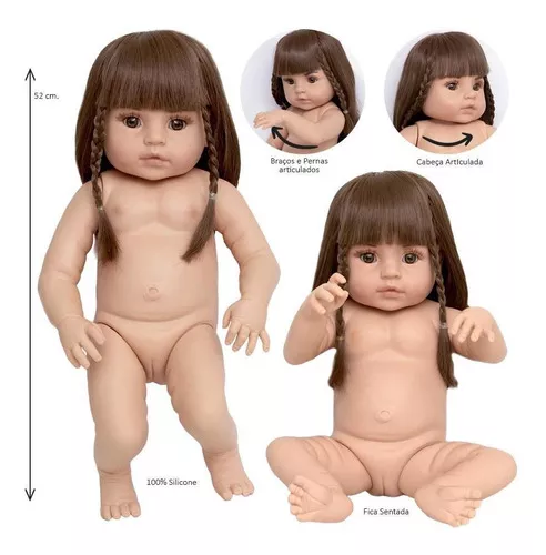 Boneca Bebe Reborn Realista Princesa 100% Silicone Premium