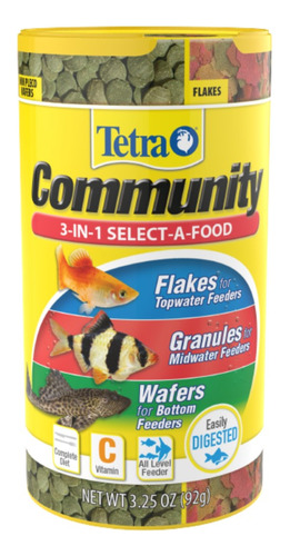 Tetra Community 92gr Alimento Comida Peces Escama Granulado