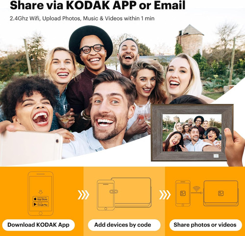 Kodak Marco De Fotos Digital Wifi De 10.1 Pulgadas, Táctil