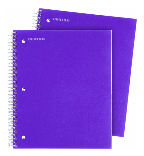 Mintra Office Cuadernos En Espiral Duraderos, 3 Materias, (m