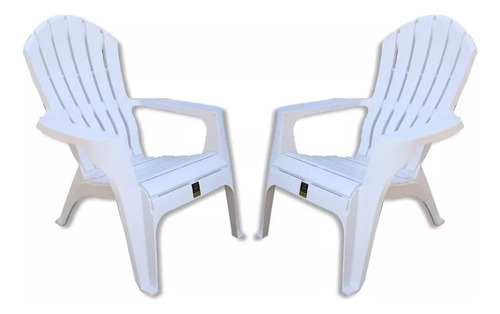 Combo 2 Sillas Sillon Miami Mascardi Reforzada Blanca