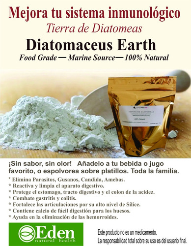 Tierra De Diatomeas Grado Alimenticio. 2 Bolsas 300 Gr.