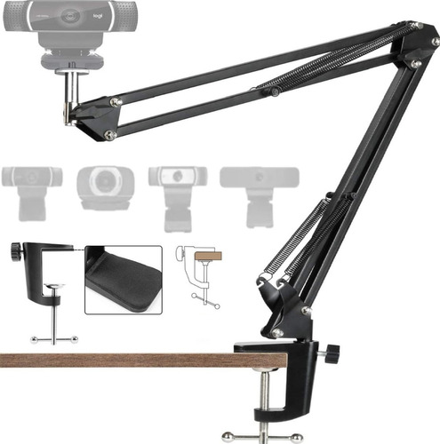 Braço Articulado Mesa Suporte Webcam Câmera Iluminação 1/4