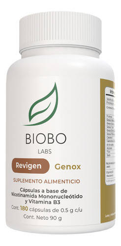 Biobo Labs Revigen Genox 180caps 180dias Nmn