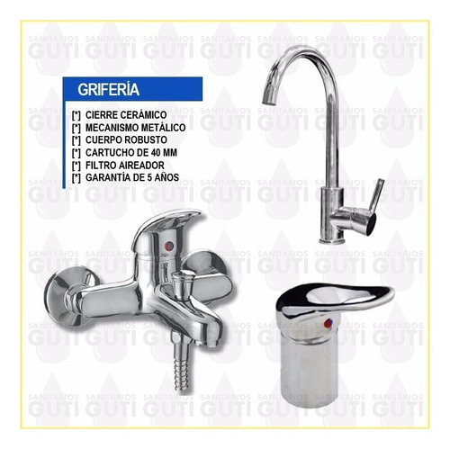 Juego Baño Completo Bacha Apoyo Griferías Sanitarios Ferrum
