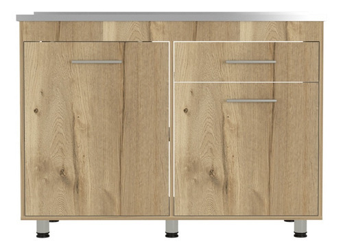 Mueble Cocina Inferior 120 Kitchen Orion Con Lavaplatos Color Duna