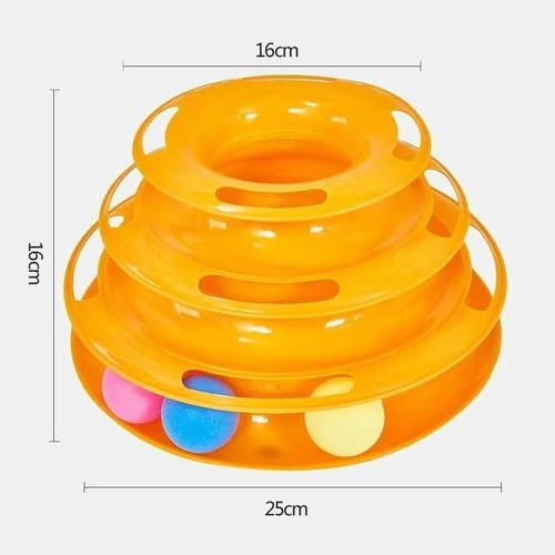 Imagen 2 de 4 de Juguete Para Gatos Mascotas De 3 Niveles Con Pelotas Xl Pro
