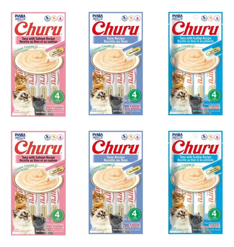 Churu Snack Lamible Gato Sabores Surtidos Pack Mix 24 Pz 