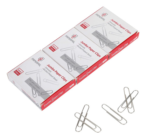 Paperpal Clips De Papel Jumbo Lisos, 300 Clips Grandes (3 Ca