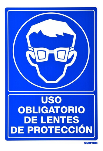 Señal Uso Obligatorio De Lentes De Protección Surtek