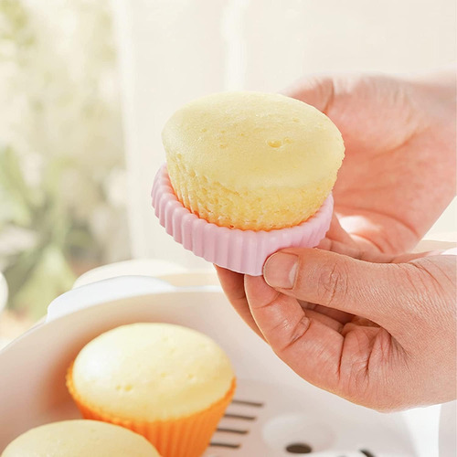Meibeidor - Moldes De Silicona Para Cupcakes, Paquete De 24