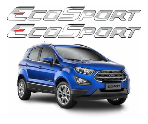 Par Adesivos Lateral Compativeis  Ecosport 3d Cromado Res37 Cor Ford Ecosport