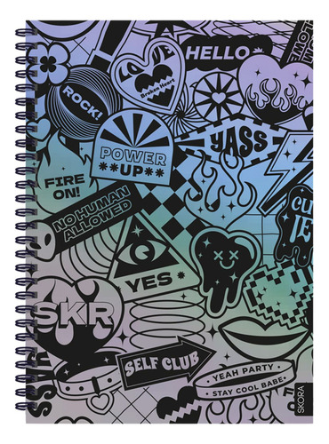 Cuaderno Universitario Tapa Dura Cool Kid Skora Q Color Plateado