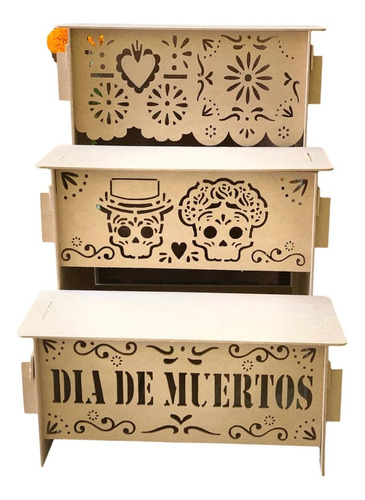 Altar Decorativo Día De Muertos Mdf 3 Mm 40 Cm X 60 Cm