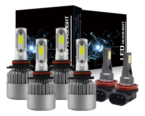 Conjunto De Luzes Led De Carro 6x De 20.000 Lm Para Toyota R