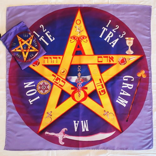 Paño De Tarot Pentagrama Tetragramaton + Bolsita