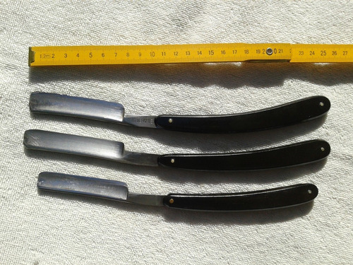 3 Antiguas Navajas Barbero Solingen Hugo Rade Alemanas