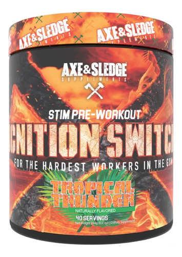 Stim Pre Workout Ignition Switch Axe & Sledge 40 Srv Sabor Tropical Thunder