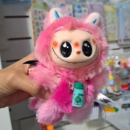 Labubu Peluche Llavero The Monsters Exclusivos Rosa Con Mamadera