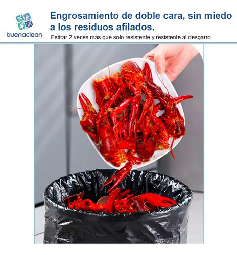Bolsa De Basura Con Cordón Buenaclean 50*60 30l 360piezas