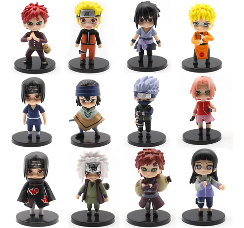 Juego De 12 Figuras De Acción De Naruto De Anime, De Pvc