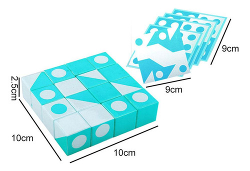 Rompecabezas De Geometría 3d Juguete Educativo Para Azul