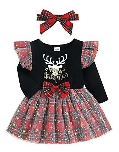 Fanvereka Navidad Toddler Bebé Niña Vestido De B09gvtf4rp1