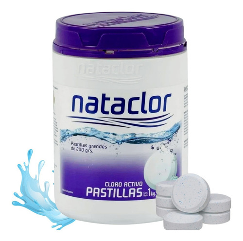 Pastillas De Cloro Activo 200gr 1 Kg Nataclor Piscina Pileta