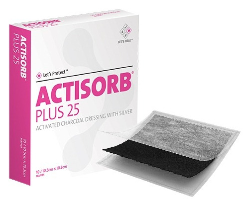 Actisorb Plus 25 Parche Carbon+plata 10.5x10.5 Una Unidad